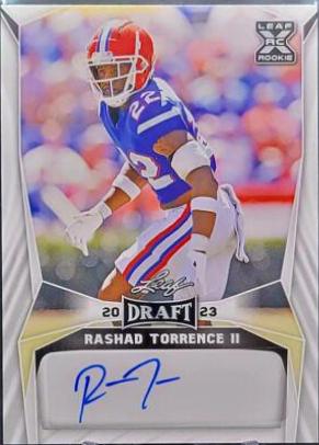Rashad Torrence II #BA-RT1 Football Cards 2023 Leaf Draft Autographs