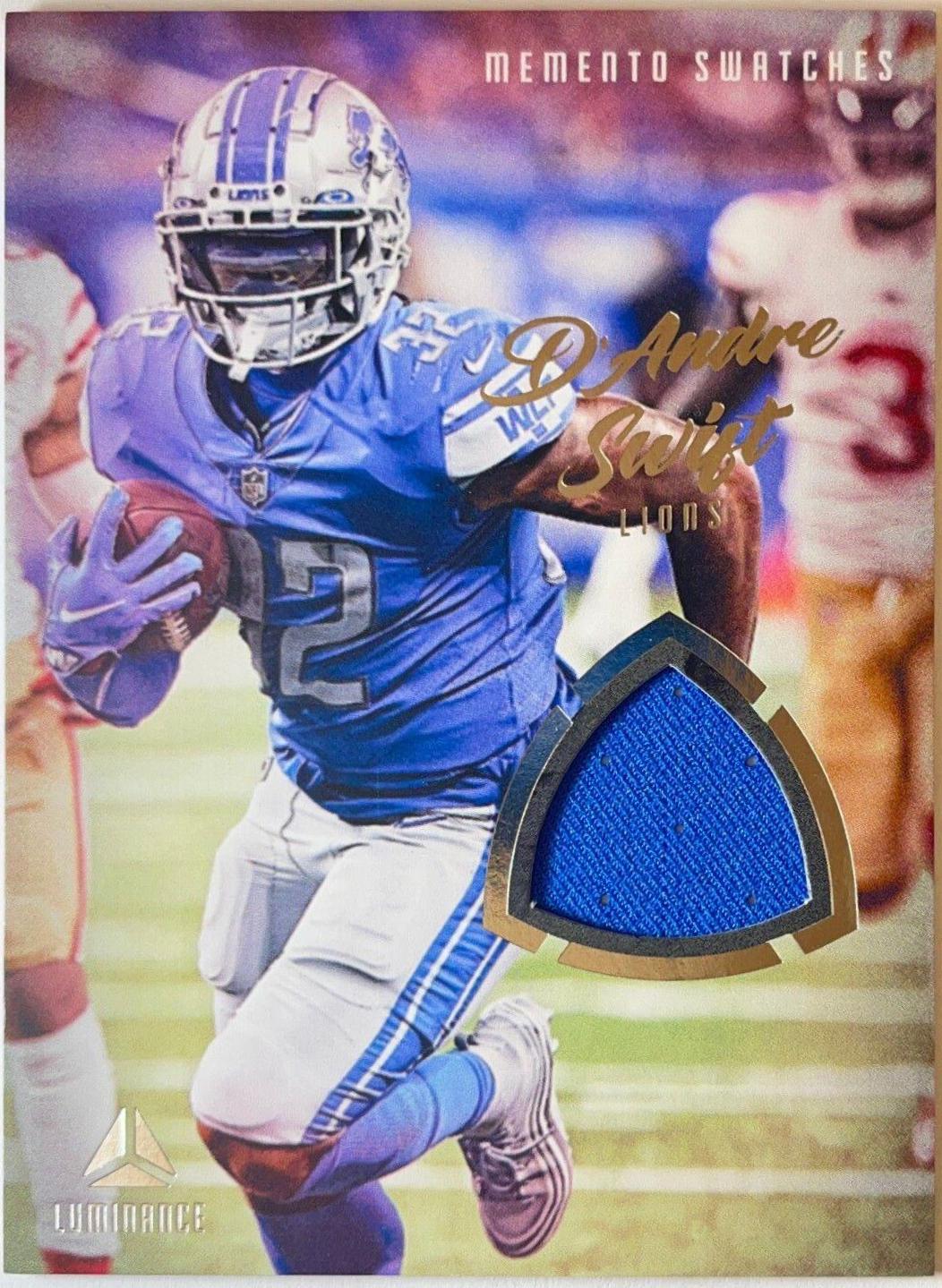 D'Andre Swift #MSW-DSW Football Cards 2022 Panini Luminance Memento Swatches