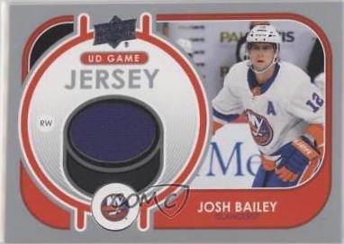 Josh Bailey #GJ-BA Hockey Cards 2021 Upper Deck Game Jersey