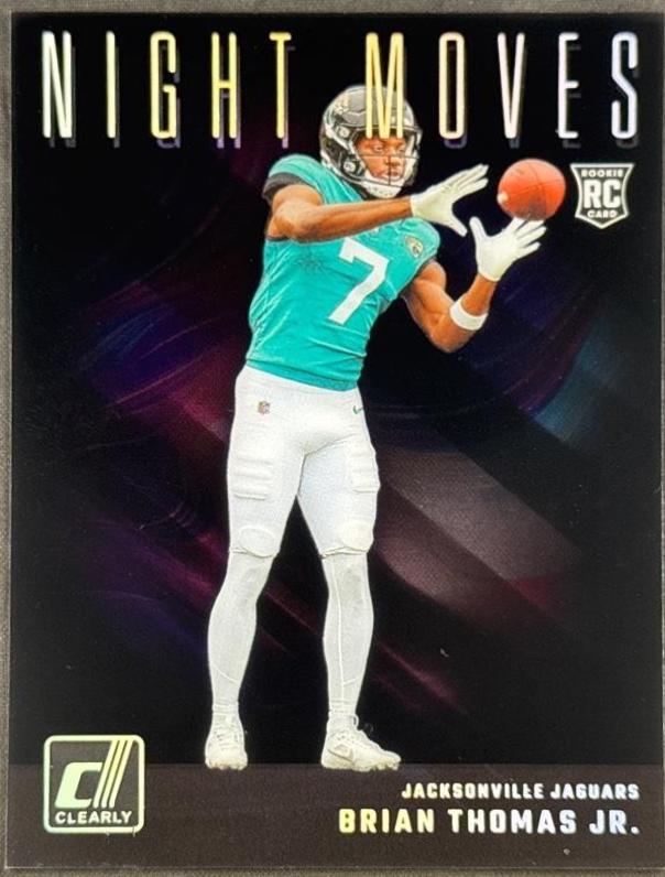 Brian Thomas Jr. #5 Football Cards 2024 Clearly Donruss Night Moves