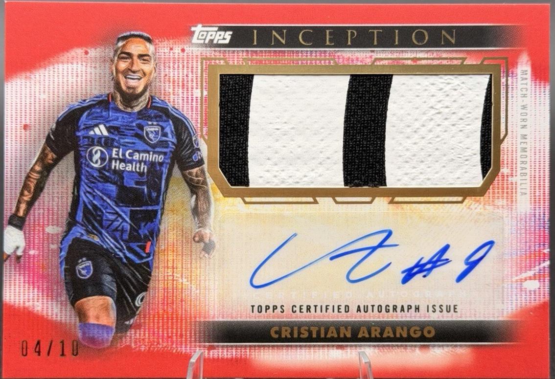 Cristian Arango #AJR-CA 2025 Topps Inception MLS Autograph Jumbo Relic