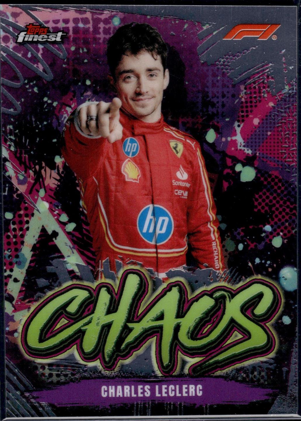 Charles Leclerc #CH-3 Racing Cards 2024 Topps Finest Formula 1 Chaos