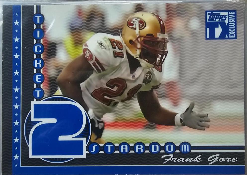 Frank Gore #ST-FG Football Cards 2007 Topps TX Exclusive Ticket to Stardom Jersey