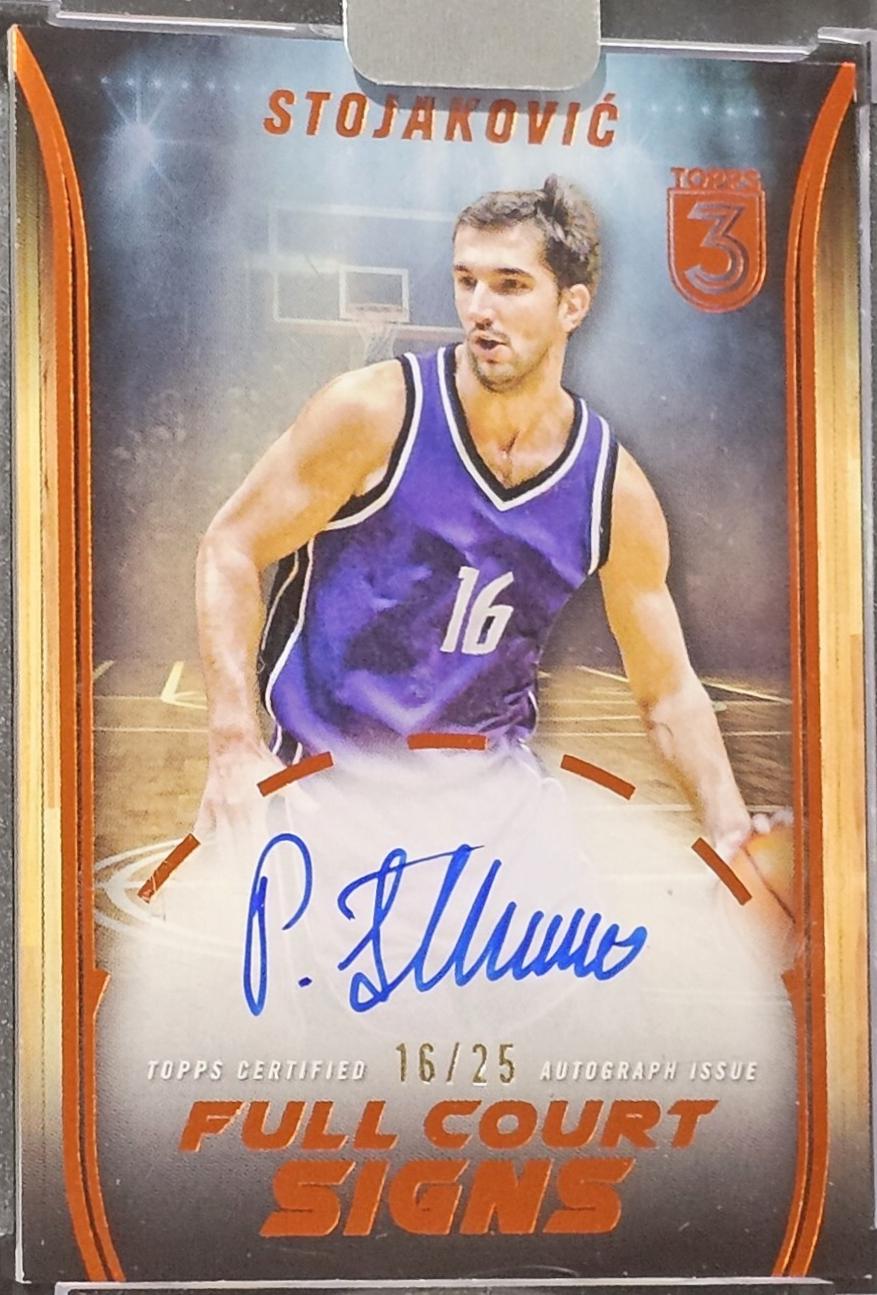 Peja Stojakovic #FCS-PST Basketball Cards 2023 Topps Three Full Court Signs