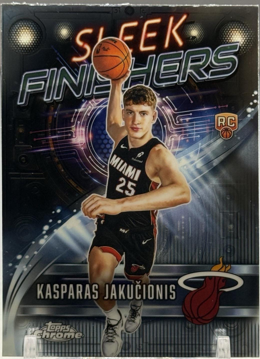 2025 Topps Chrome Sleek Finishers Kasparas Jakucionis [Refractor] #SF-30 card