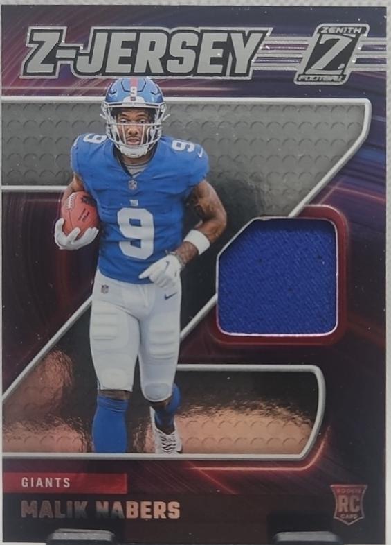 Malik Nabers #ZJ8 Football Cards 2024 Panini Zenith Z Jersey