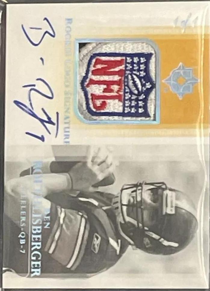 Ben Roethlisberger #URLS-BR Football Cards 2004 Upper Deck Ultimate Collection Game Jersey Logo Autograph