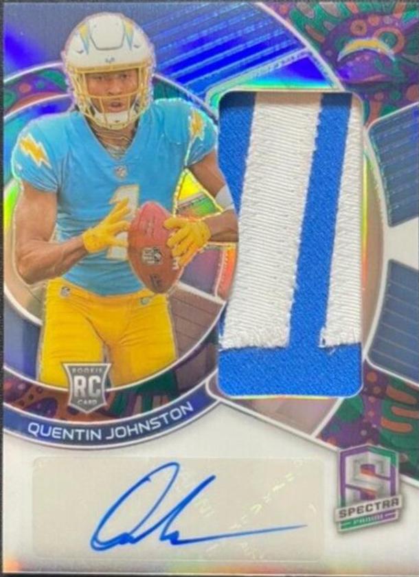 Quentin Johnston #14 Football Cards 2023 Panini Spectra Rookie Autograph Psychedelic