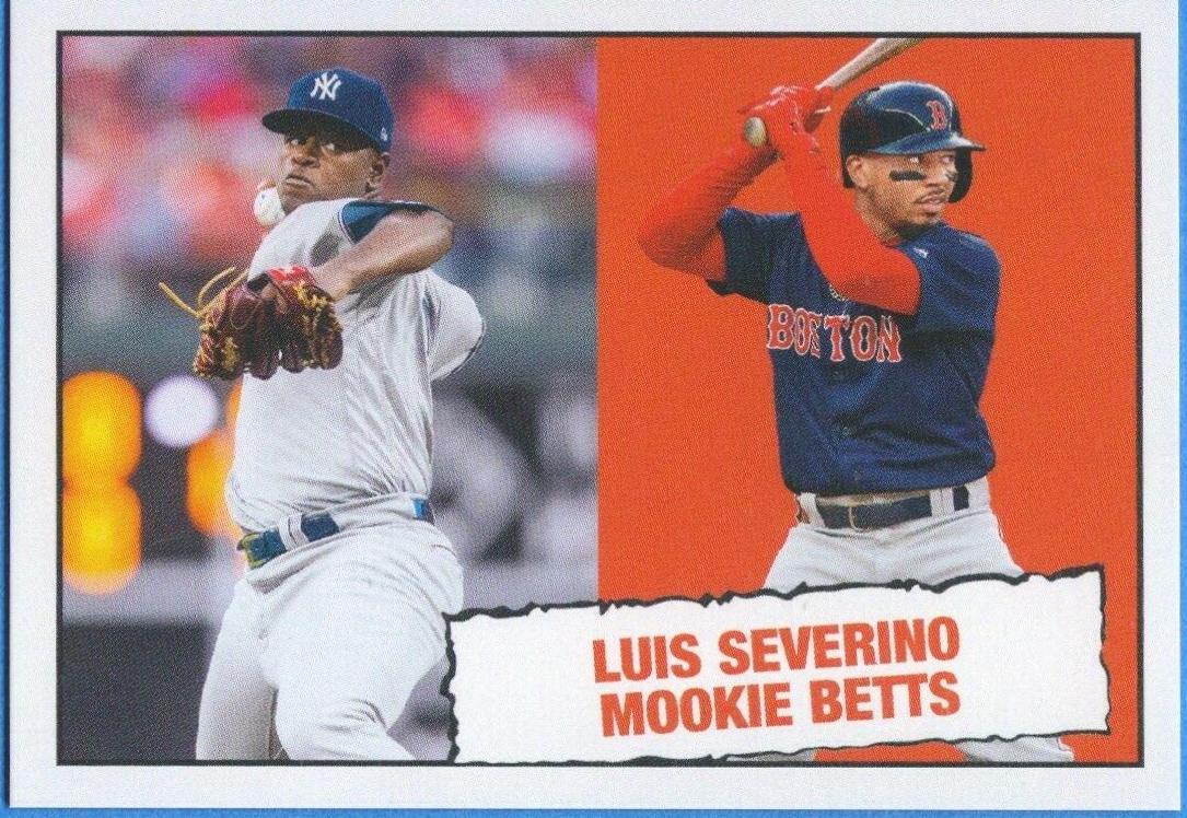 Luis Severino, Mookie Betts #34 Baseball Cards 2019 Topps Throwback Thursday