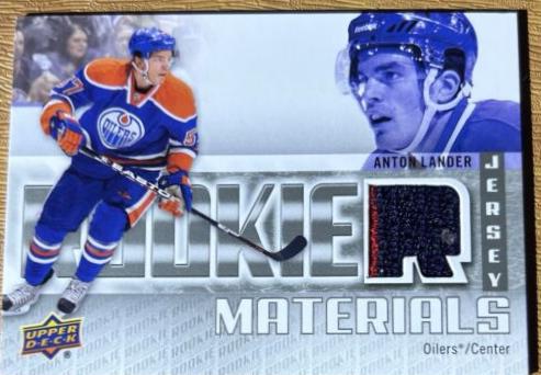 Anton Lander #RM-LA Hockey Cards 2011 Upper Deck Rookie Materials