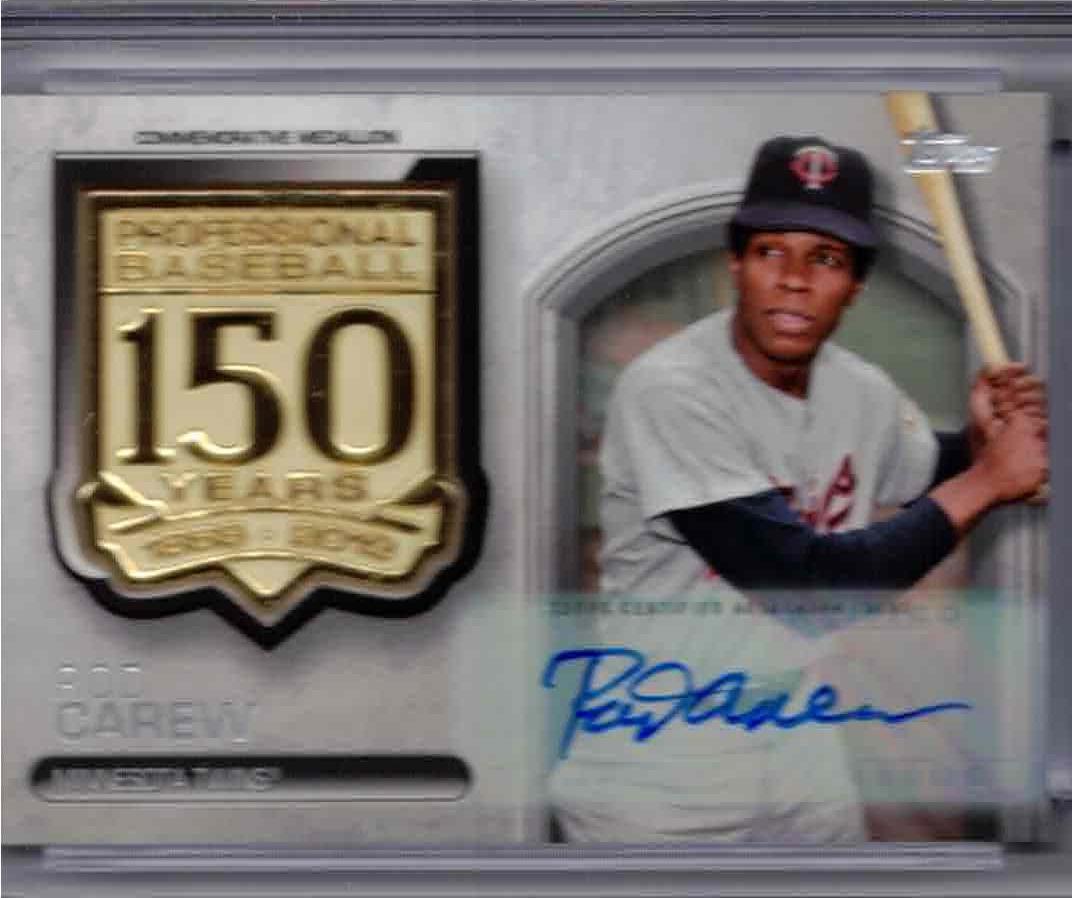 Rod Carew #AMM-RCA Baseball Cards 2019 Topps 150th Anniversary Commemorative Medallion Autograph