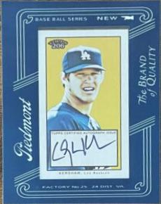 Clayton Kershaw #FMA-22 Baseball Cards 2009 Topps T206 Mini Framed Autograph