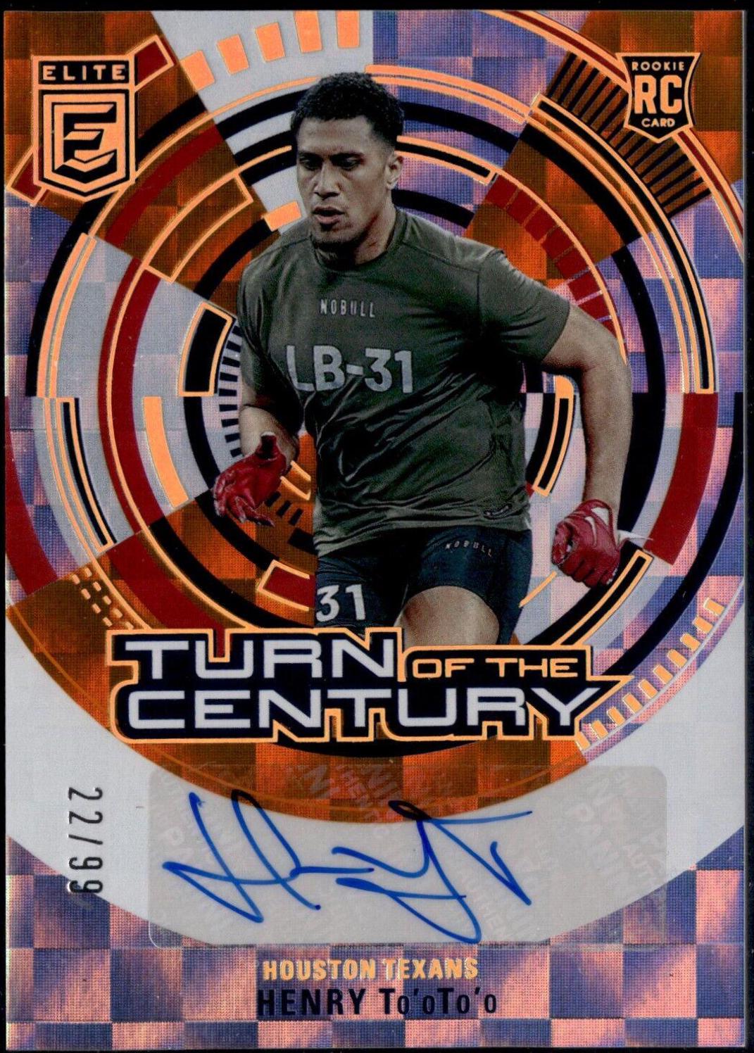 Henry To'oTo'o #TC-HTO 2023 Panini Donruss Elite Turn Of The Century Autographs Football