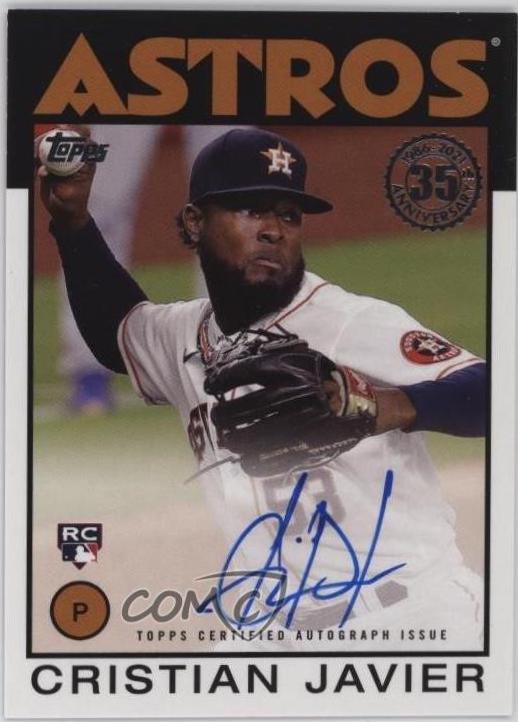 Cristian Javier #86A-CJA 2021 Topps 1986 35th Anniversary Autograph Baseball