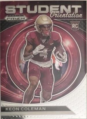 Keon Coleman #SO-KC Football Cards 2024 Panini Prizm Draft Picks Student Orientation
