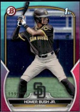 Homer Bush Jr. [Aqua Pink Gradient] #BD-124 Prices | 2023 Bowman Draft ...