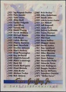 Checklist: Ken Griffey Jr.