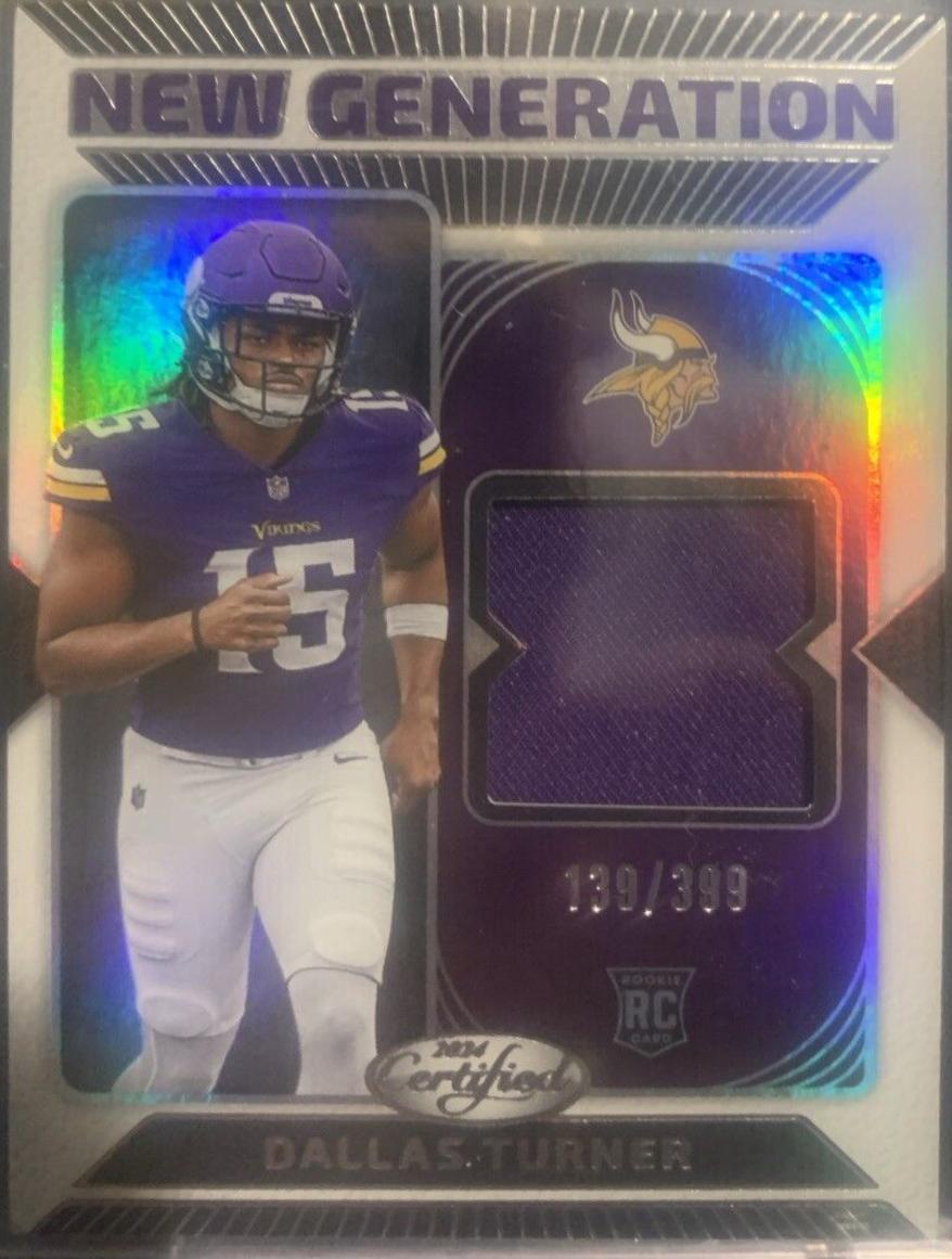 Dallas Turner #NGS-DTR 2024 Panini Certified New Generation Jerseys Mirror Football