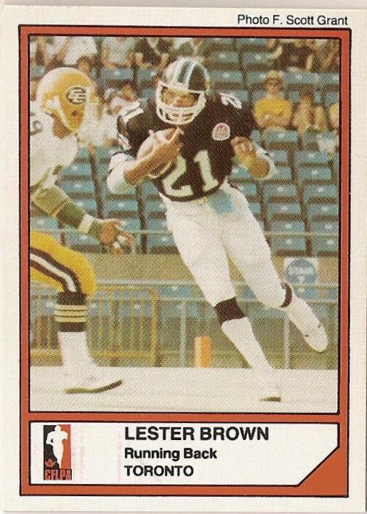 Lester Brown #17 Football Cards 1984 Jogo CFL
