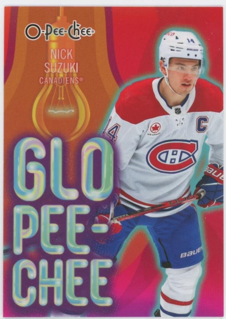 Nick Suzuki #GLO-12 Hockey Cards 2024 O-Pee-Chee Glo-Pee-Chee