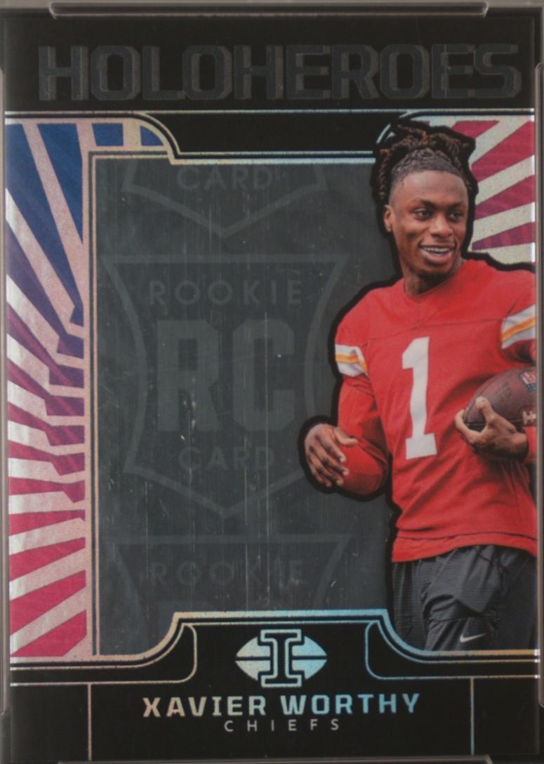 Xavier Worthy #16 Football Cards 2024 Panini Illusions HoloHeroes Rookie