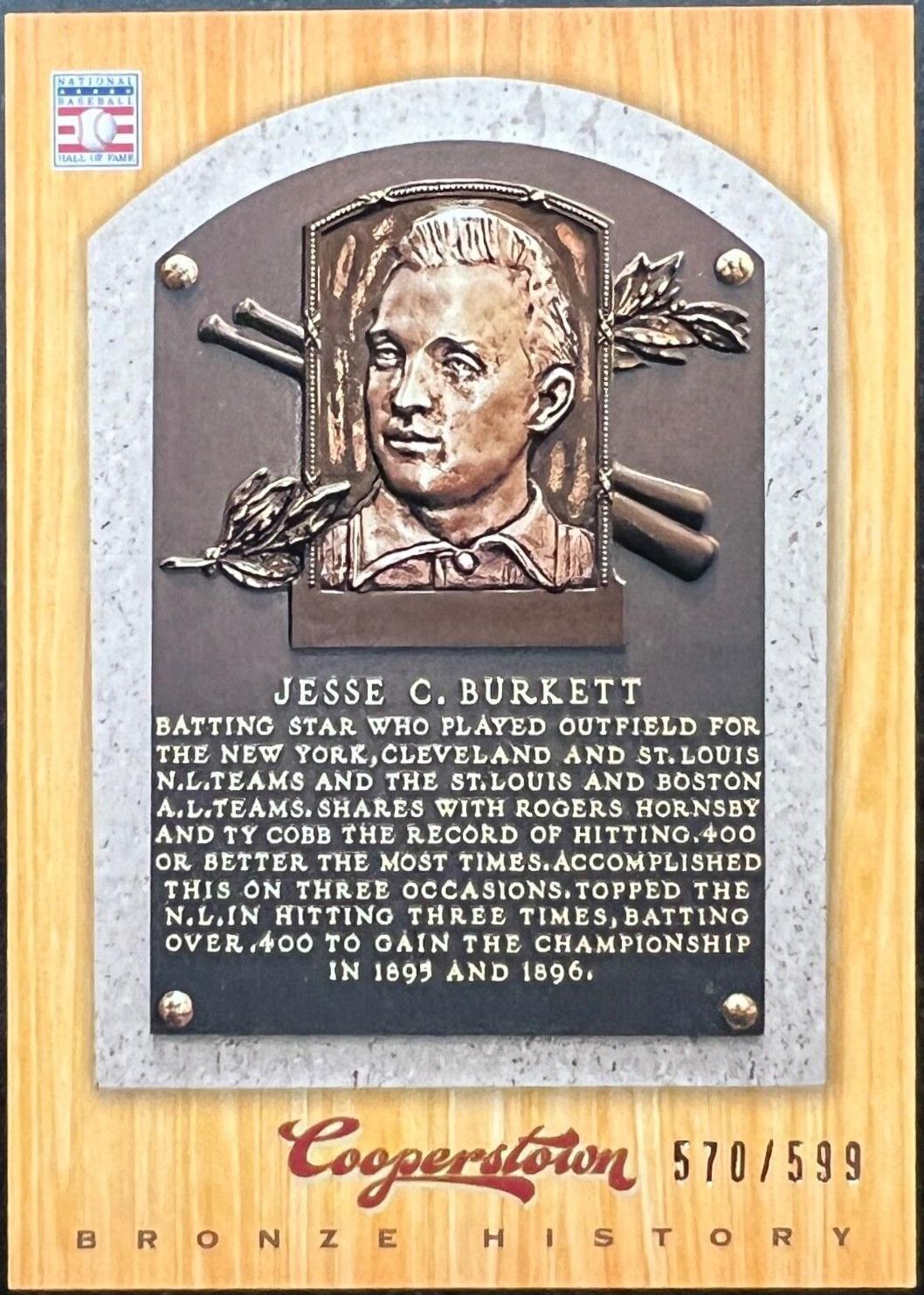 Jesse Burkett #13 Baseball Cards 2012 Panini Cooperstown Bronze History
