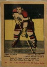 John Lee Fogolin #46 Hockey Cards 1951 Parkhurst