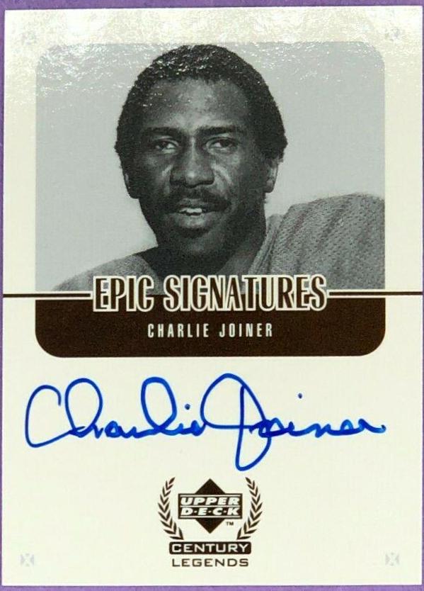 Charlie Joiner #CJ Football Cards 1999 Upper Deck Century Legends Epic Signatures