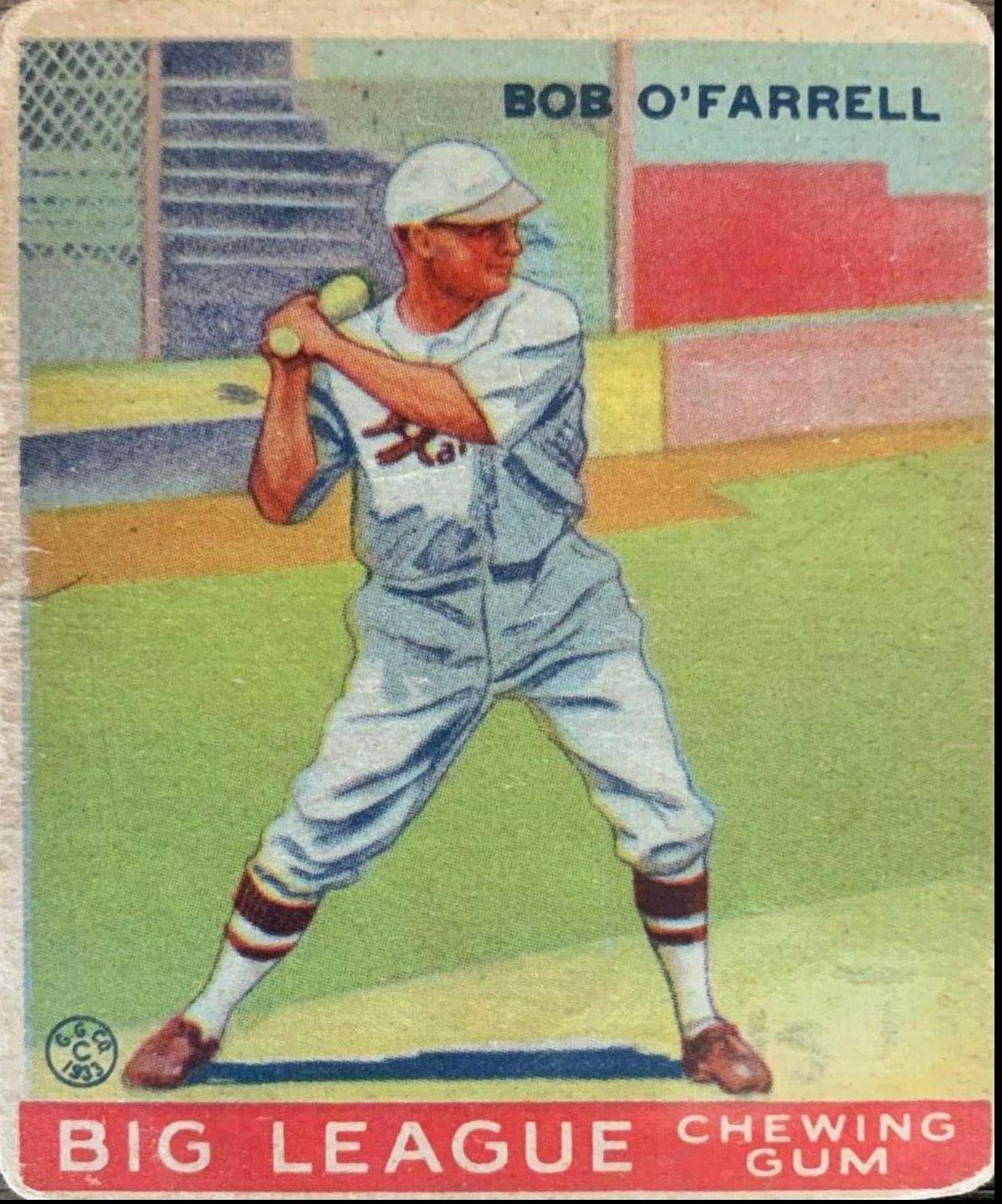 Bob O'Farrell #34 Baseball Cards 1933 Goudey