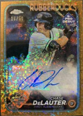 Chase DeLauter [Gold Mini-Diamond Refractor Autograph] #PDC-197