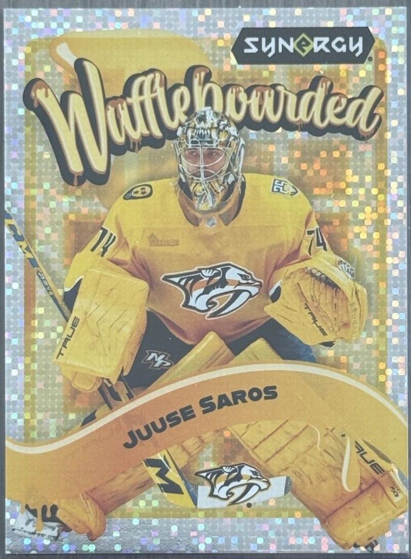 Juuse Saros #WB-2 Hockey Cards 2024 Upper Deck Synergy Waffleboarded