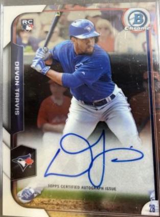 Devon Travis #DT Baseball Cards 2015 Bowman Chrome Autograph Rookies