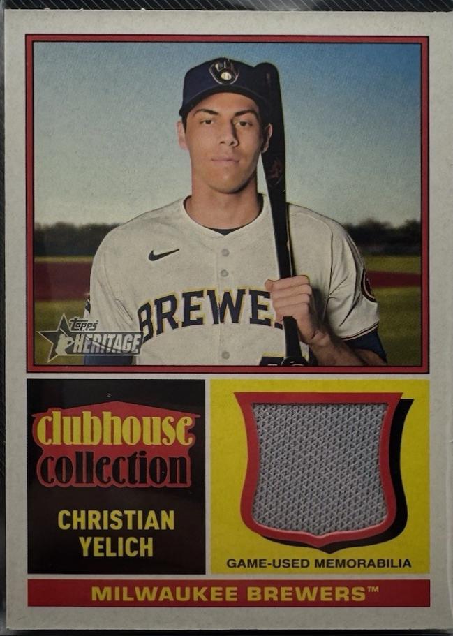 Christian Yelich #CCR-CY Baseball Cards 2025 Topps Heritage Clubhouse Collection Relic