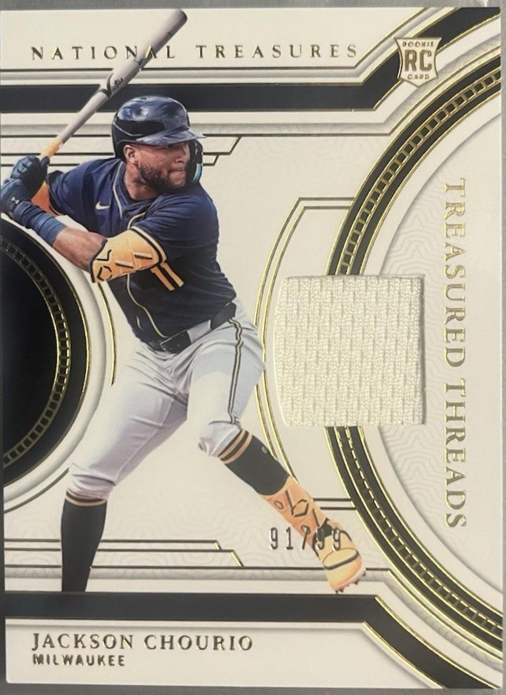 Jackson Chourio #10 2024 Panini National Treasures Treasured Threads Baseball