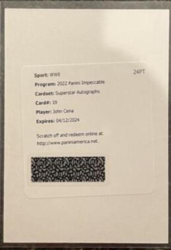 John Cena #SA-JCN Wrestling Cards 2022 Panini Impeccable WWE Superstar Autographs