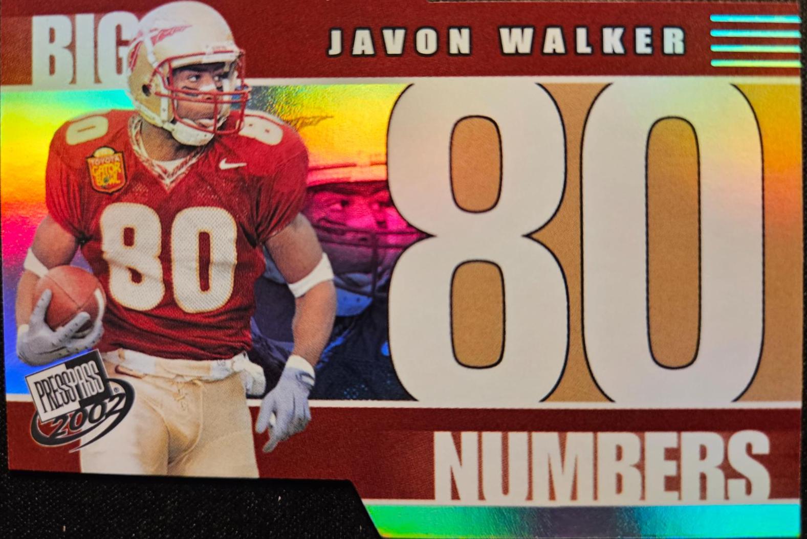 Javon Walker #BN14 2002 Press Pass Big Numbers Football
