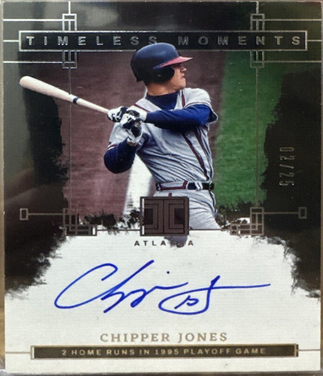 Chipper Jones #TMS-CJ Baseball Cards 2024 Panini Impeccable Timeless Moments Signature