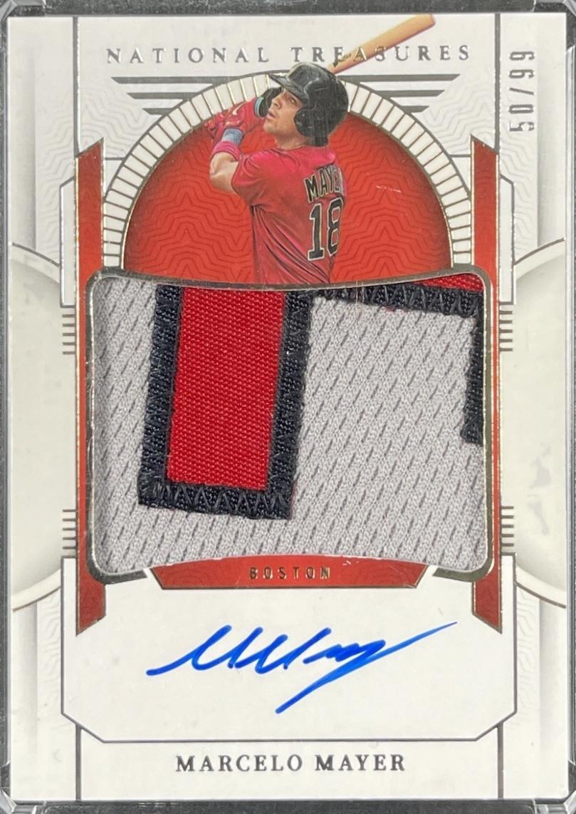 Marcelo Mayer #50 2024 Panini National Treasures Prospect Material Signature Baseball