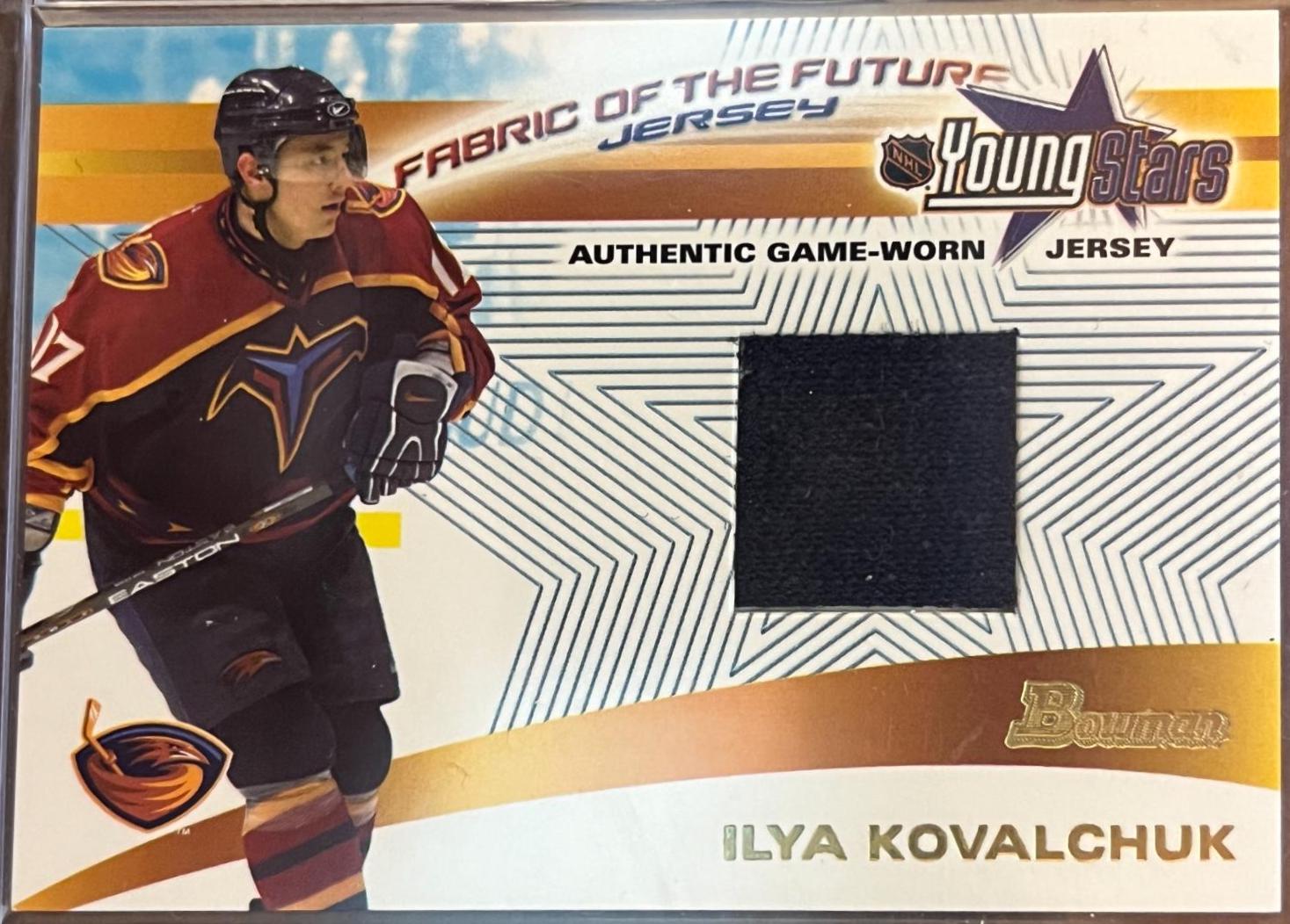 Ilya Kovalchuk #FFJ-IK Hockey Cards 2002 Bowman Young Stars Fabric of the Future Jersey