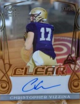Christopher Vizzina #CA-CV1 2023 Leaf Trinity Clear Autograph Football