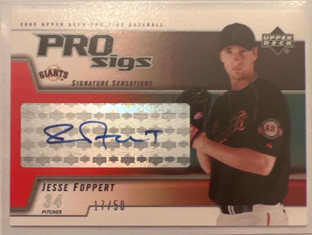 Jesse Foppert #34 Baseball Cards 2005 Upper Deck Pro Sigs Signature Sensations