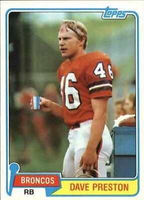 Dave Preston #52 Football Cards 1981 Topps