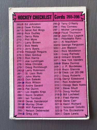 Checklist 265-396 #311 Hockey Cards 1974 O-Pee-Chee