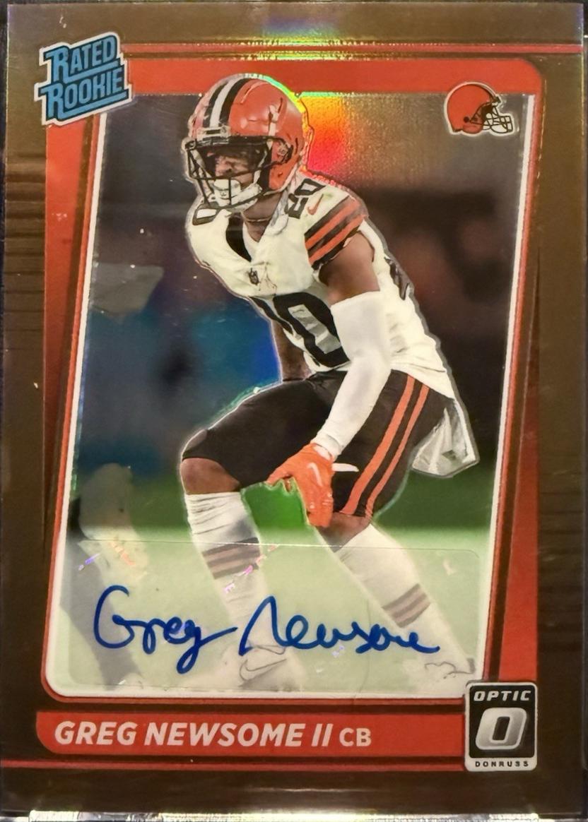 Greg Newsome II #252 2021 Panini Donruss Optic Rated Rookies Autograph Football