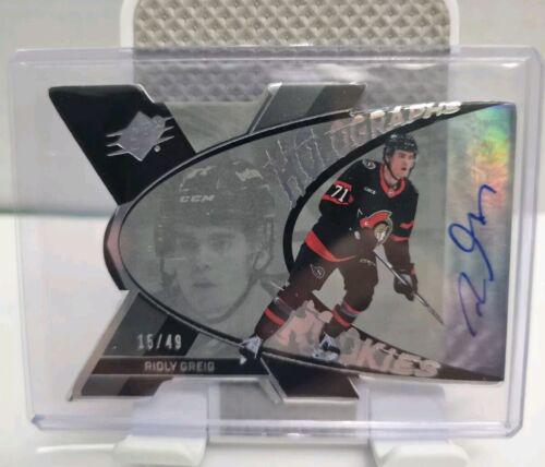 Ridly Greig #RG 2023 Spx Rookie Auto Hockey