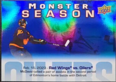 Connor McDavid #MS-55 Hockey Cards 2023 Upper Deck Monster Season