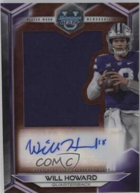 Will Howard #JRA-WH Football Cards 2023 Bowman's Best University Prospect Jumbo Relic Autographs