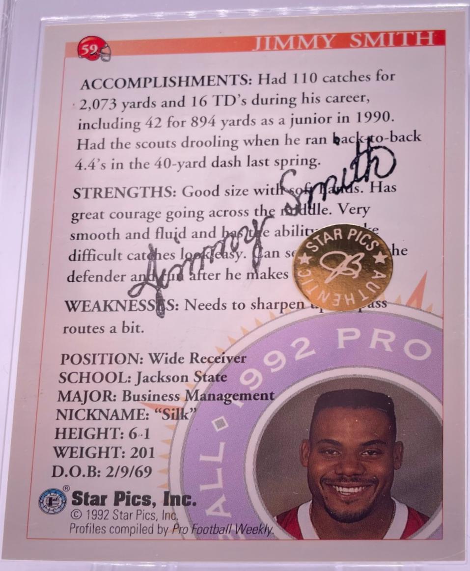 Jimmy Smith #59 1992 Star Pics Football
