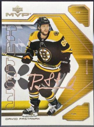 David Pastrnak #10 Hockey Cards 2021 Upper Deck MVP 20th Anniversary