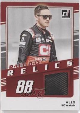 Alex Bowman #RDR-AB Racing Cards 2021 Panini Donruss Nascar Race Day Relics